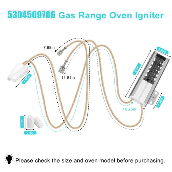 5304509706 Oven Igniter, 316489402 for Frigidaire Kenmore 790 Series - Image 6