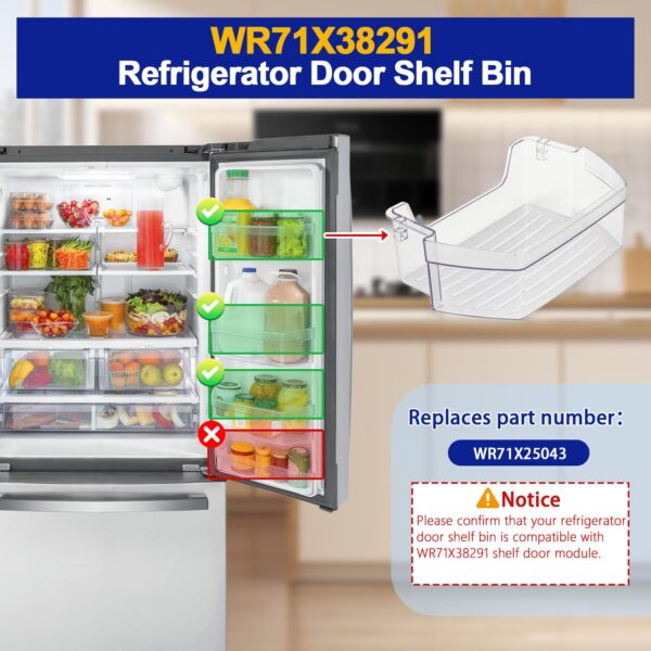 iouxvt WR71X38291 Refrigerator Door Shelf Bin - Image 7