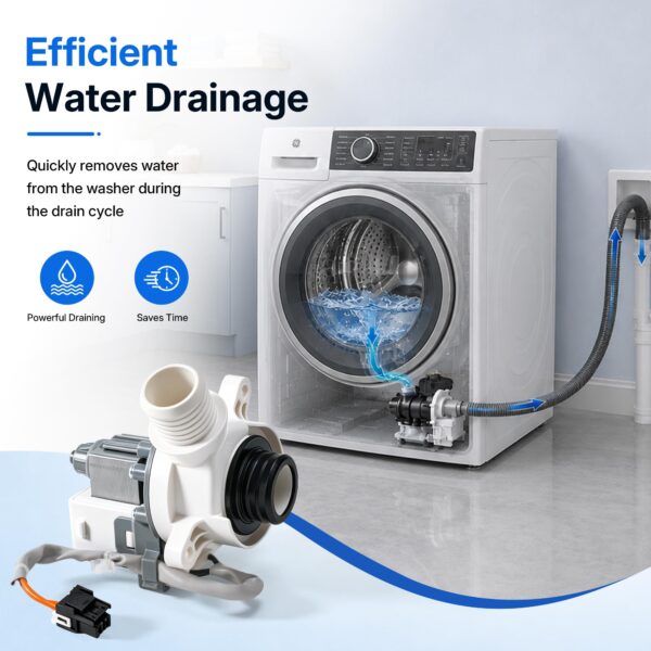 WH23X28418 Washer Drain Pump Compatible with GE Hotpoint Replacement - Image 6