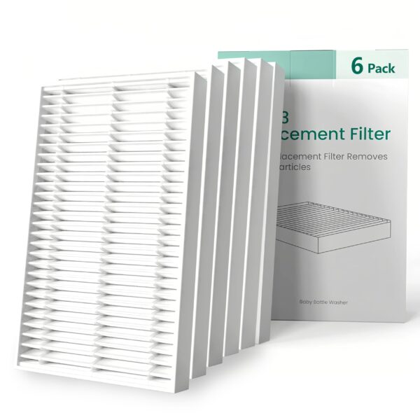 Momcozy Bottle Washer Filter, Air Filter Replacement Bottle Washer Parts, Compatible with Grownsy, Papablic Baby Bottle Washer, 6 Pack 1-Year Supply