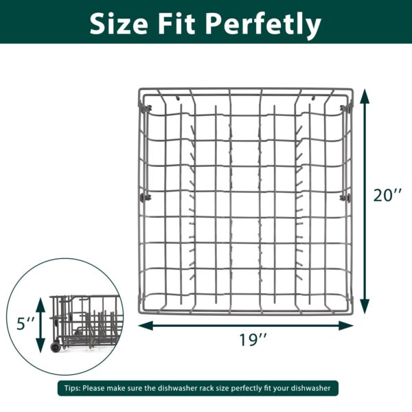 5304535380 Dishwasher Upper Rack Replacement Parts for Frigidaire Dishwasher Upper Basket Drawer Dish Rack Kenmore Crosley FFCD2413US4A FBD2400KB12B FFBD2406NS9B Top Dishrack Tray Assembly 1 Pack - Image 5