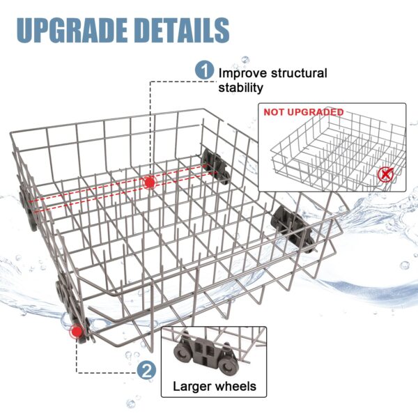 W10728159 Lower Rack Compatible with Maytag/Kenmore/KitchenAid Dishwashers - Image 8