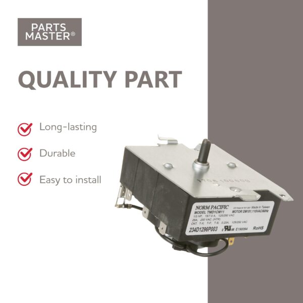Parts Master Replacement for GE/Hotpoint Dryer Timer - WE04X20415, PS9491767, AP5805477 - Hotpoint/GE Appliance Dryer Timer - 1-Year Limited Warranty - Image 7