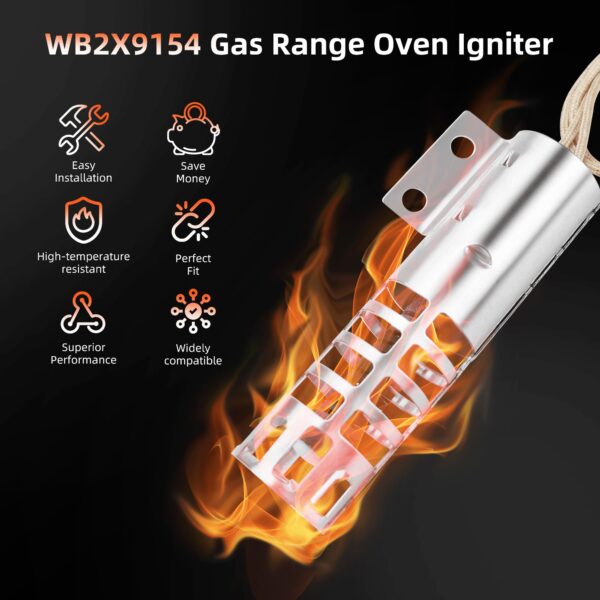 Upgraded WB2X9154 XL44 Oven Igniter Replacement for GE Round Gas Stove Range Igniter WB02X9154 WB13K10027 WB13K (3-1/2 Inches long 120V 2.5-3.0 A) by APPLIANCEMATES - Image 6