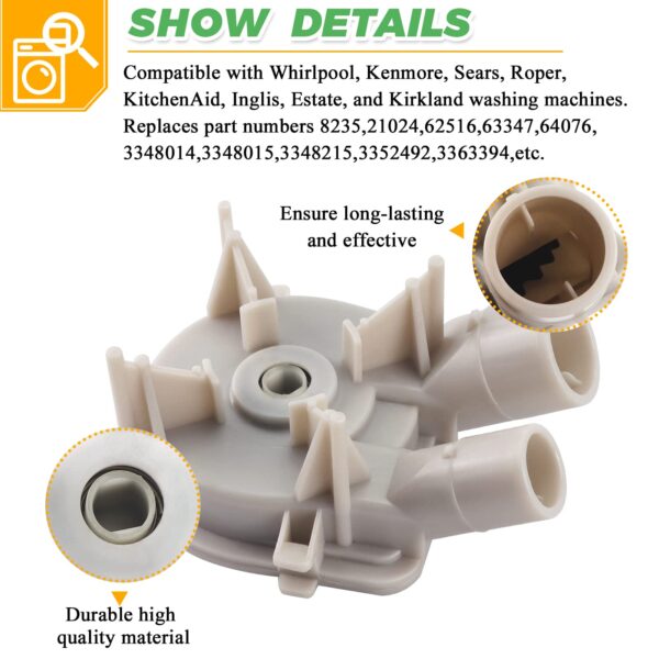 Techecook 3363394 Washing Machine Pump Replacement for Kenmore Maytag Whirlpool washer drain pump wp3363394vp 3352492 3348215 3348015 3348014 ap6008107 ps11741239 eap11741239 washer water pump - Image 4