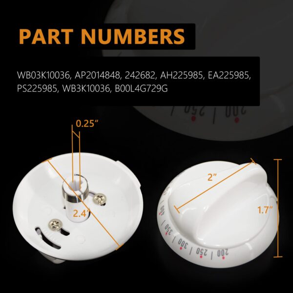 GYOFFULL WB03K10036 Gas Range Thermostat Stove Knob Control White (1PC) - Image 4