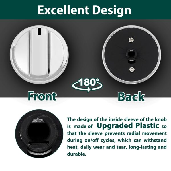 Anniparts WB03X24818 Stove Knob Cooktop Replacement Parts for GE Range KIP 5G92 Oven JGB700SEJ4SS JGB735SP1SS Surface Burner Control Gas Stove Top 1 Pcs - Image 2
