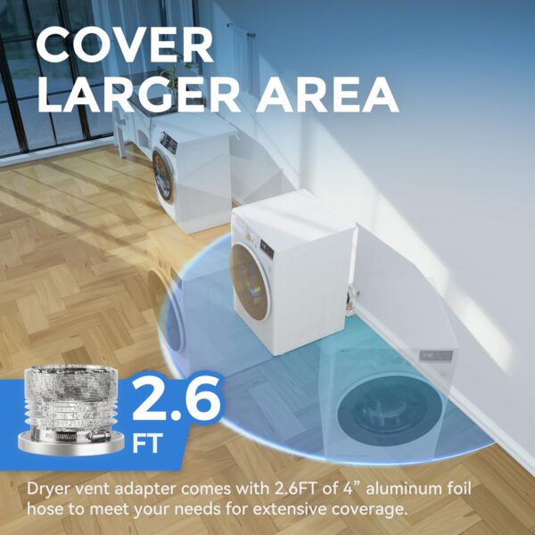 JEEVONY Magnetic Dryer Vent Coupling DV90 Airtight Seal Dryer Vent Connector Kit Easy to Clean Quick Connector Including a 2.6ft 4" Duct and two Clamps - Image 5