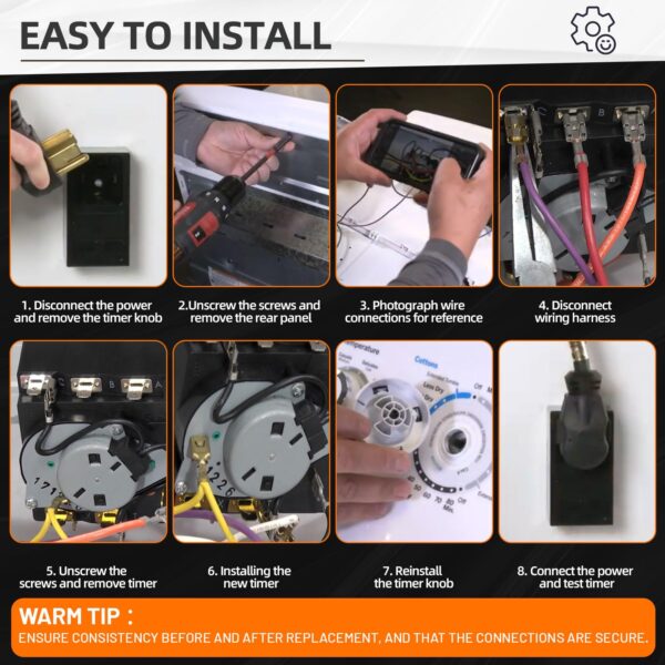 GTD33EASK0WW GTX22EASK0WW GTX33EASK0WW Fits for GE Dryer Timer Replacement - Image 8