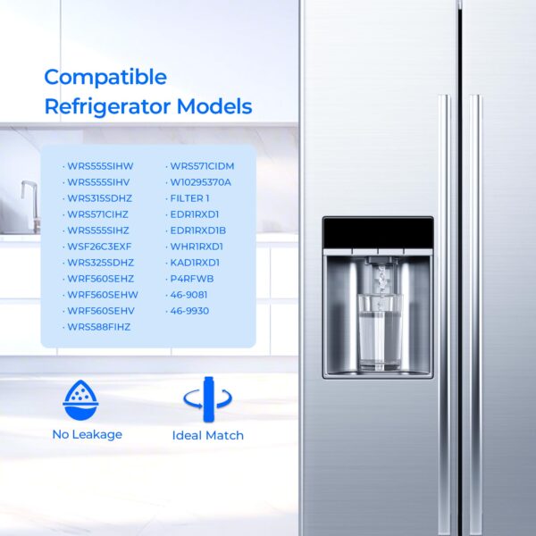 TEEHAY W10295370A Water Filter Replacement, Compatible With EDR1RXD1, Filter 1, WHR1RXD1, W10295370, KAD1RXD1, P8RFWB2L, P8WB2L, P4RFWB, P5WB2L (White, 3 Pack) - Image 6