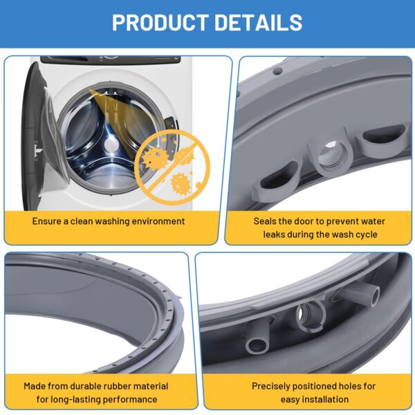 5304505004 for Electrolux Washer Door Seal EFLS627UTT0 EFLS617STT0 EFLS527UIW0 EFLS517SIW0 EFLS627UIW0 EFLS627UTT1 EFLS627UIW1 EFLS517STT0 EFLS527UIW1 EFLS527UTT2 EFLS617SIW0 EFLS627UIW2 - Image 7