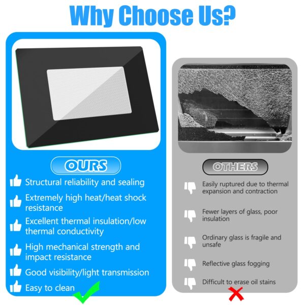 Upgraded WPW10409946 W10409946 Gas/Electric Freestanding Range Oven Stove Door Outer Glass Panel Replacement Compatible with Whirlpool Gas/Electric Range Oven Stove Parts 2210188 AP6021060 PS11754380 - Image 5