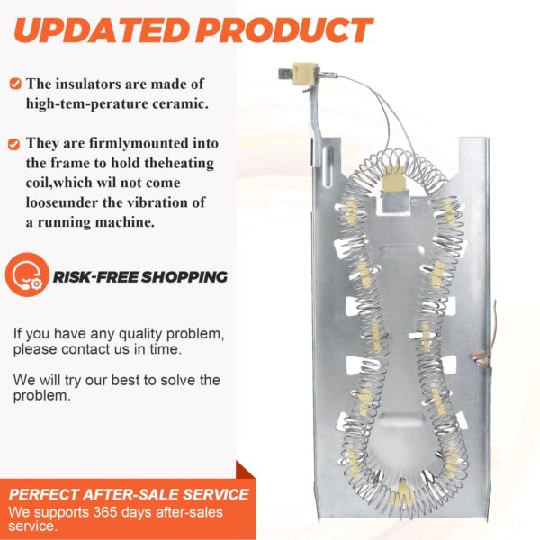 2026 UPGRADE 3387747 WP3387747 W11344457 Dryer Heating Element by Beaquicy Suitable for Whirlpool Kenmore elite he4/90 series heating element medc700vw0, 110.82822101, gew9200lw1, gew9250pl0, etc - Image 5