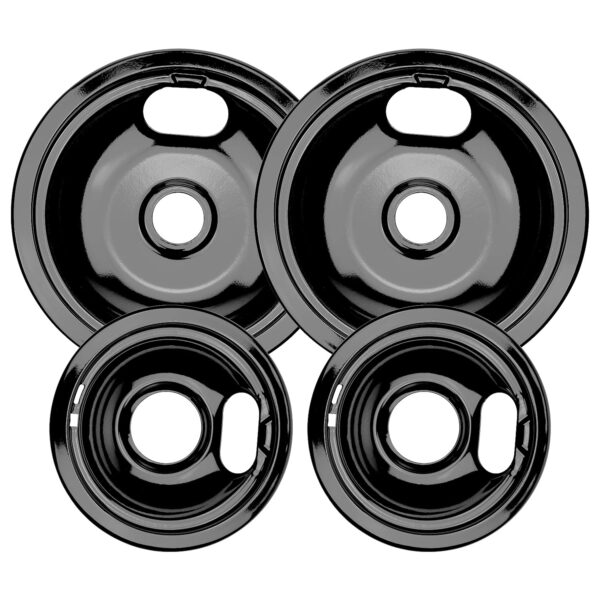 AMI PARTS W10290350 W10290353 Black Porcelain Burner Drip Pans - Image 6