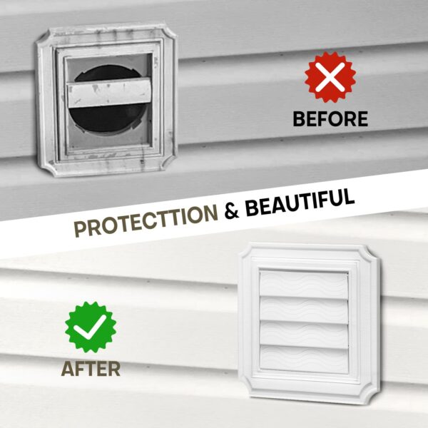 4-Pack White Dryer Vent Cover Replacement, Exterior Exhaust Vent Flaps - Image 5