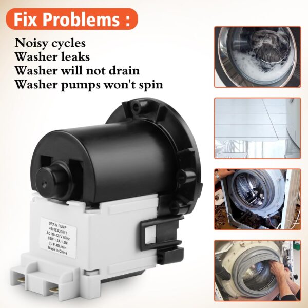 4681EA2001T Washer Drain Pump Motor Replacement for LG & Kenmore Front Load - Image 5