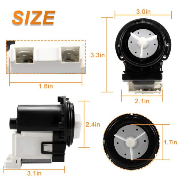 4681EA2001T WM8000HVA WM8100HVA Washer Drain Pump Motor OEM for LG - Image 6