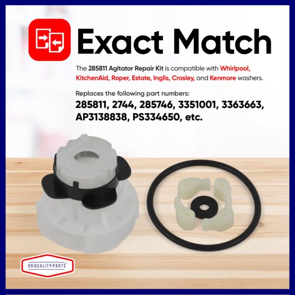 Dr Quality Parts Washer Agitator Repair Kit for Whirlpool & Kenmore - Image 5