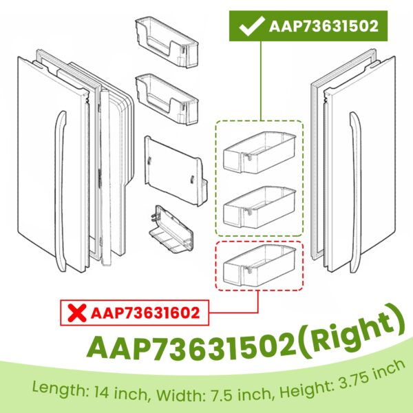 AAP73631502 LG Refrigerator Shelf Replacement (RIGHT) BY AMI PARTS - Image 2