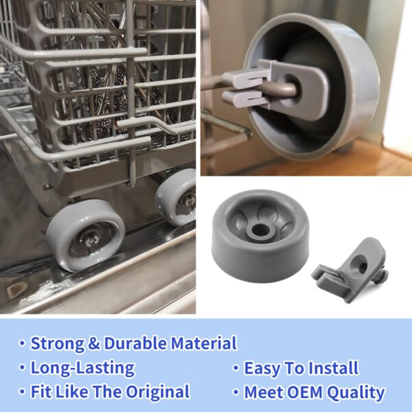 8 Pack WD35X21041 Dishwasher Wheels Lower Dishrack Roller Axle Kit Compatible with GE Dishwashers Replaces WD12X10136 WD12X10277 WD12X10261 WD12X10107 - Image 8