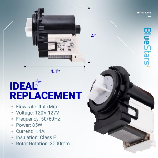 4681EA2001T WM3170CW Washer Drain Pump for Kenmore LG - Image 3