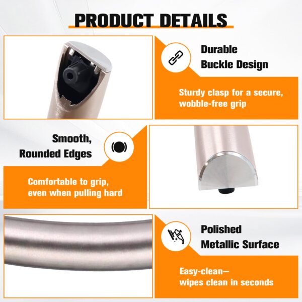 Upgrade ME16A4021AS Microwave Door Handle, DE94-04313F Assembly Handle Compatible with Samsung Microwave Handle ME16A4021AS, Alloy Material, with 2 Screw - Image 6
