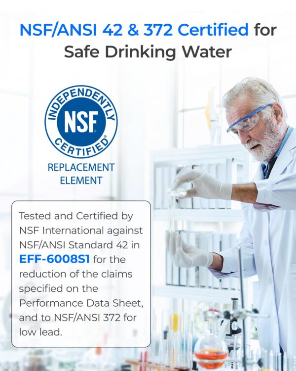 Waterdrop EDR3RXD1 Replacement for Everydrop® Filter 3, 4396841, 4396710, Kenmore® 46-9083, 46-9030, WD-F08 Refrigerator Water Filter, 3 Filters - Image 6
