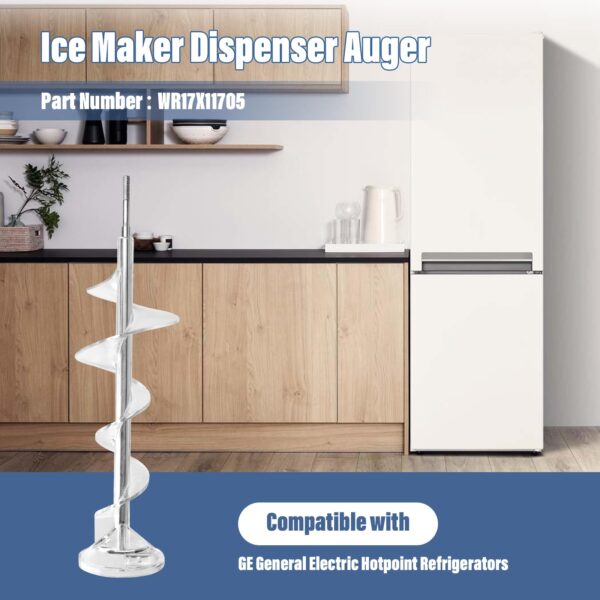 Upgrade Ice Maker Dispenser Auger for GE Refrigerator Replacement Parts WR17X11705 WR17X11939 PS1018130 AP3849786 AP3672963 PS964350 Ice Bucket Auger - Image 2