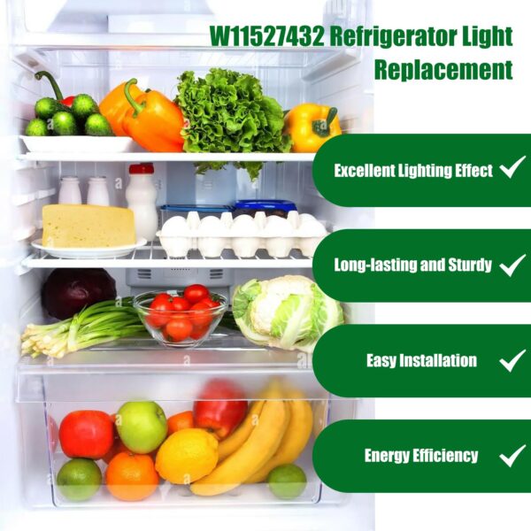 W11527432 Refrigerator Led Light Replacement Fit For Whirlpool Maytag Amana Fridge Light Module Replacement W11101384 W11333374 W11387579 W11042554 WRX735SDHZ02 WRX735SDHZ03 Light - Image 5
