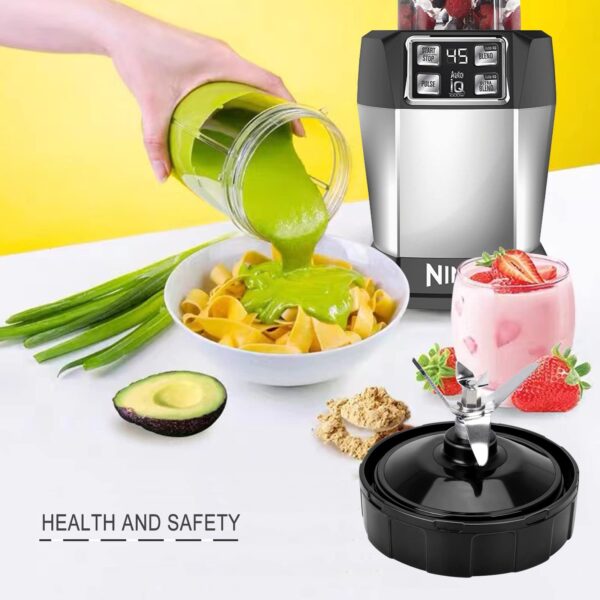 7 Fins Blender Blade Compatible with Ninja Blender Blade Replacement, Ninja Blender Lid Accessories for Auto iQ BL682-30 BL642-30 BL450-30 BL482-30 BL687CO-30 BL450-30 BL642-30 BL482-30 BL682-30 ect - Image 3