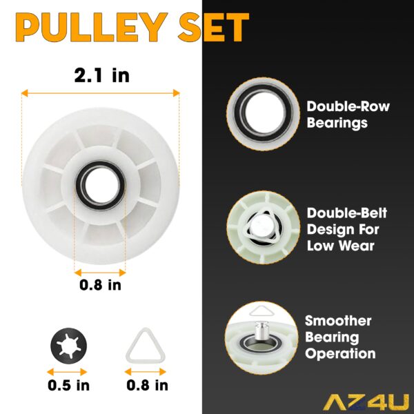 4392067 Dryer Repair Kit with Belt Pulley Rollers for Whirlpool Maytag - Image 5