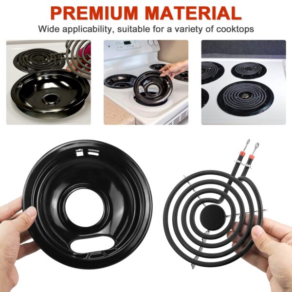 AMI PARTS W10290350 W10290353 Black Porcelain Burner Drip Pans - Image 3