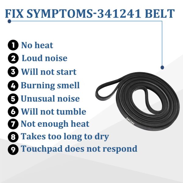 Cykemo 341241 Dryer Drum Belt Compatible with Whirlpool Kenmore Amana Dryer - Image 7