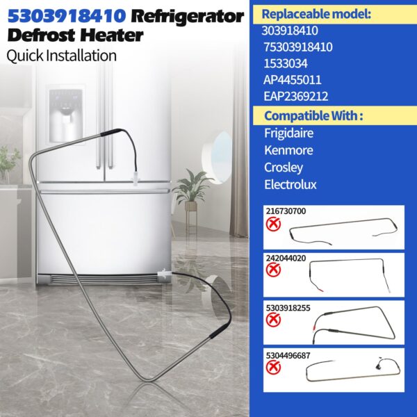 5303918410 Refrigerator Defrost Heater Kit for Kenmore Frigidaire Crosley - Image 5