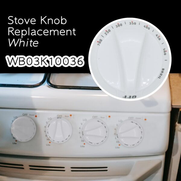 GYOFFULL WB03K10036 Gas Range Thermostat Stove Knob Control White (1PC) - Image 3