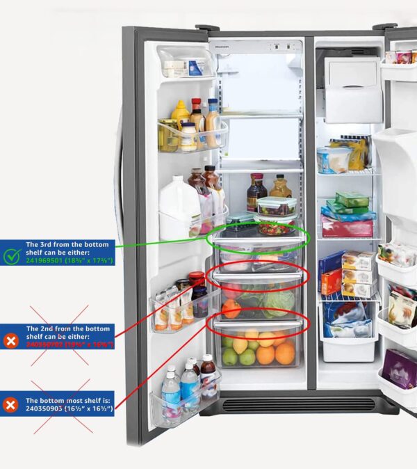 241969501 Shelf Frame without Glass Refrigerator, Refrigerator Compatible with Frigidaire Shelf Replacement Refrigerator Crisper Drawer Pan Cover Parts LFSS2612TF0, FGHS2631PF4A, FFSS2615TS0 Shelves - Image 6