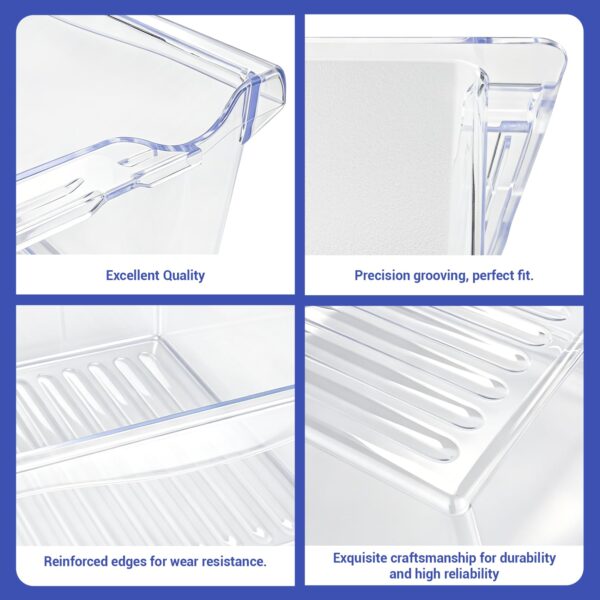 WP67002633 Refrigerator Crisper Drawer Compatible with whirlpool, amana, crosley, jenn-air, kenmore, kitchenaid and maytag GB2FHDXWS07 etc, Refrigerator Crisper Pan Replace for 12530501, 12530505 etc - Image 5