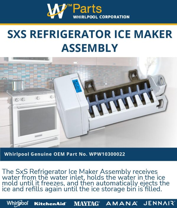 Whirlpool WPW10300022 Genuine OEM SxS Refrigerator Ice Maker Assembly Replacement Part – Replaces W10122556, W10300022, W10377190 - Image 7