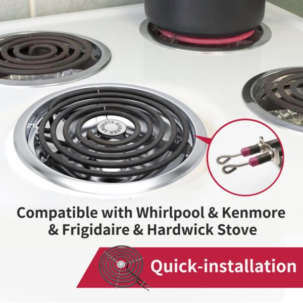 COZZIVITA MP22YA Electric Stove Burner Element Replacement Set & W10290350 W10290353 4 Pack Black Drip Pans - Image 4