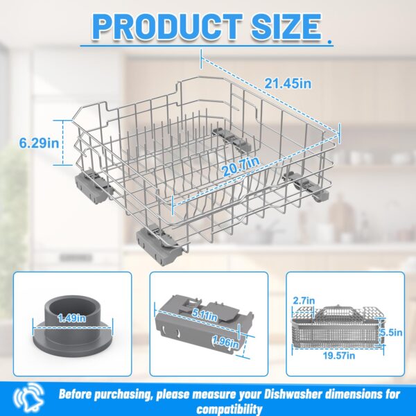WD28X26099 Lower Rack for GE Dishwasher Rack Replacement,Stainless Steel - Image 7