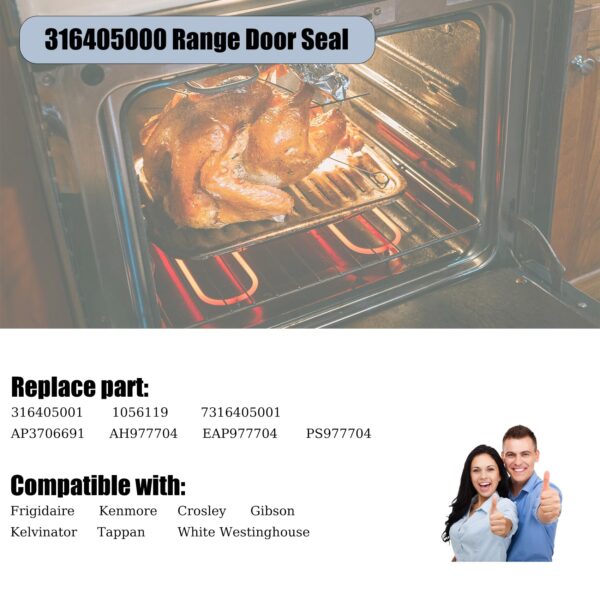 316405000 Range Oven Door Gasket Seal (16 Mounting Clips) - Image 5