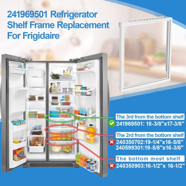 ALVAR 241969501 Shelf Frame for Frigidaire Shelf Replacement FGHS2631PF4A - Image 4
