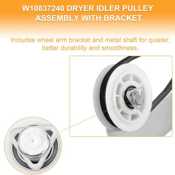 4392067 Dryer Repair Kit W10837240 Idler Pulley fit for Maytag Bravos - Image 5