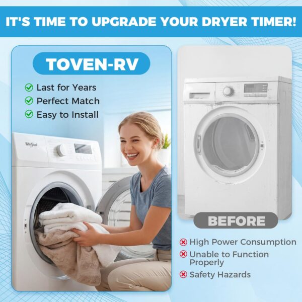 W10185982 WPW10185982 Dryer Timer Replacement, 230V 60Hz, 2-Year Warranty - Image 8