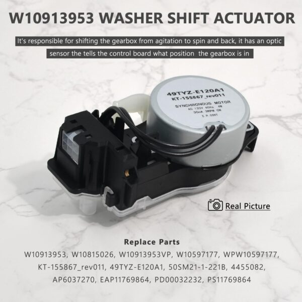 ZNTVW W10913953 W11481722 49tyz-e120a1 Washer Shifter Actuator - Image 5