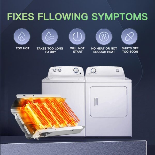 2026 UPGRADE 279838 Dryer Heating Element for Whirlpool Kenmore Roper Maytag Amana Admiral Dryer Heating Element Part Thermostat Thermal Fuse medx655dw1 500 600 70 80 Series Model 110 Dryer Part - Image 6