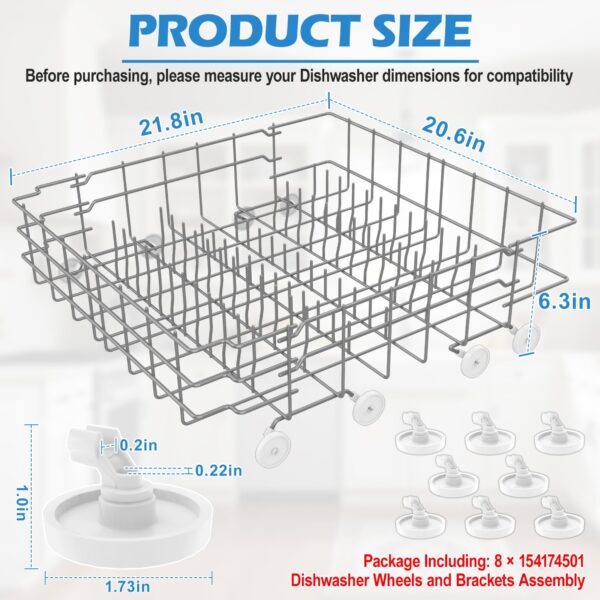 808602302 Dishwasher Lower Rack for Frigidaire Dishwasher Rack Replacement - Image 6