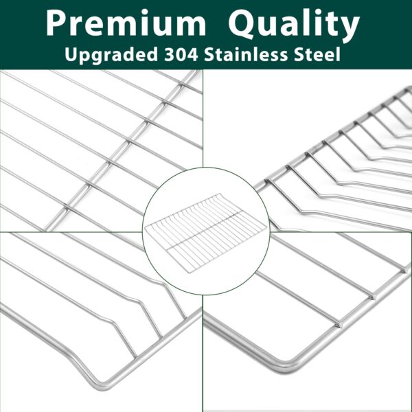 WB48T10095 Oven Racks Replacement Parts for GE Profile Oven Rack 304 Stainless Steel GE Hotpoint Gas Range Stove Rack 23.75’’ x 17.4’’ Spectra XL44 Electric Roaster Double Wire Rack Shelf 2 Pcs - Image 4