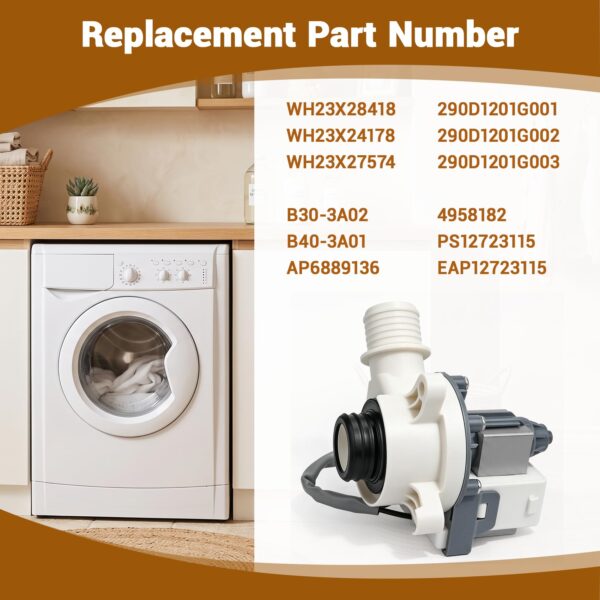 WH23X28418 WH23X24178 WH23X27574 B30-3A02 Washer Drain Pump for ge hotpoint - Image 6
