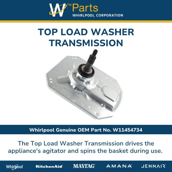 Whirlpool W11454734 Genuine OEM Top Load Washer Transmission Replacement Part - Replaces W10006481, W10771760, W10870913, W11035751, and more - Image 3